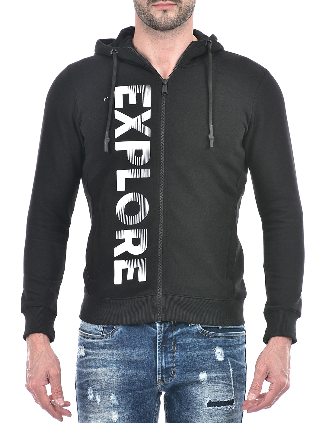 Numero Uno Men Abstract Black Sweat Shirt